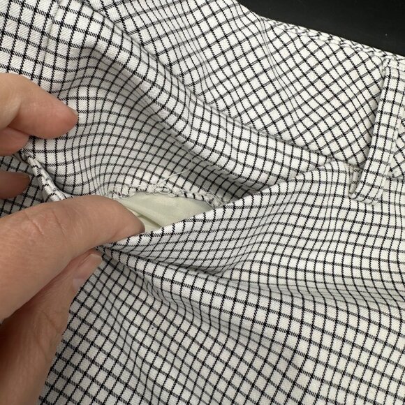 Express Editor Womens Pants Black White Checkered Plaid Business Casual 8 Reg - Picture 6 of 7